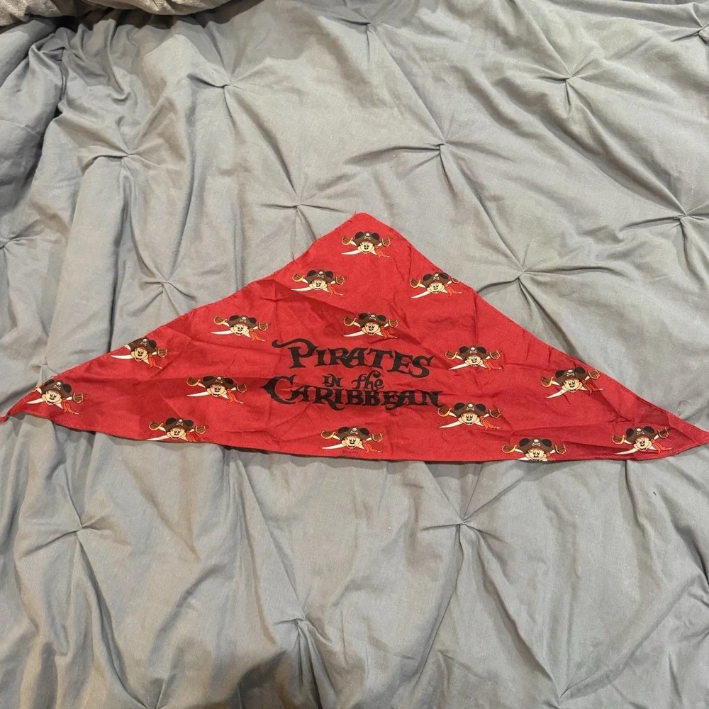 Disney Cruise Line Pirates of the Caribbean Mickey Mouse Red‎ Scarf Bandana